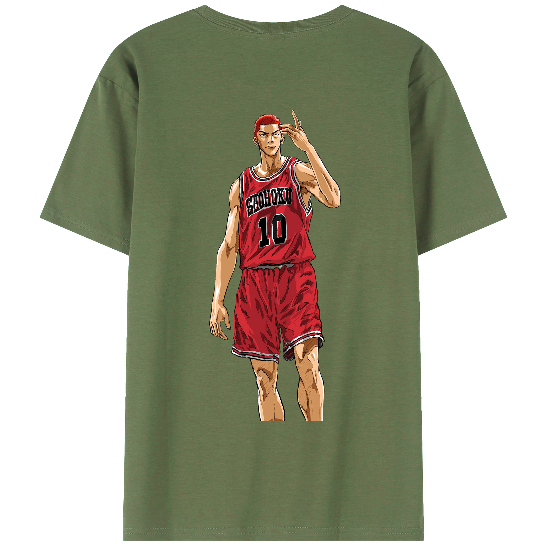 （画像用） SLAM DUNK／スラムダンク 綿100％ メンズ半袖Tシャツ（バックプリント） 通気性